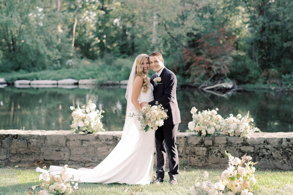 Bride and groom at altar