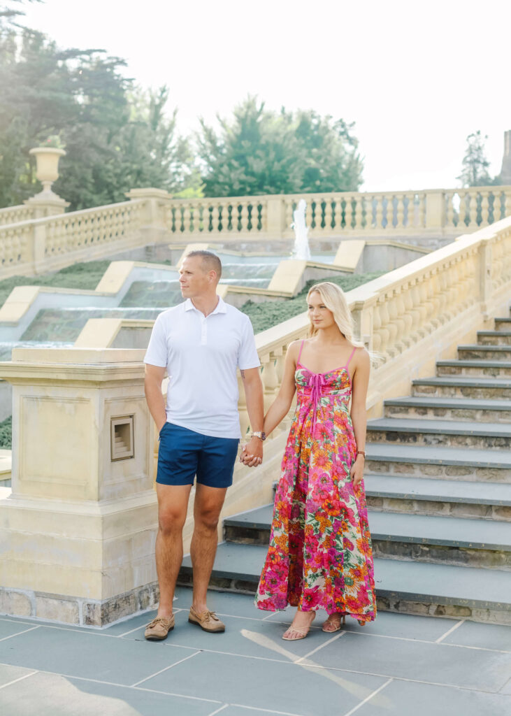 Engaged couple at Longwood Gardens