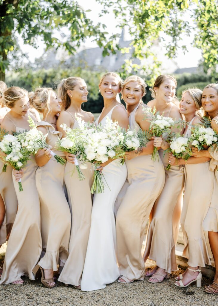 Portrait of bride and bridesmaids