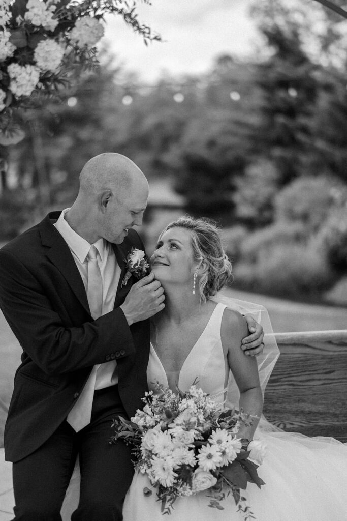 Bride and groom intimate candid portrait