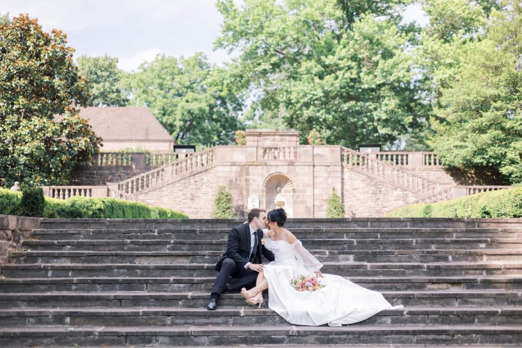 Bride and groom at Tyler Gardens