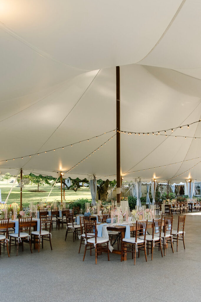 Luxury tented wedding reception at The Manor House at Springton Manor Farm