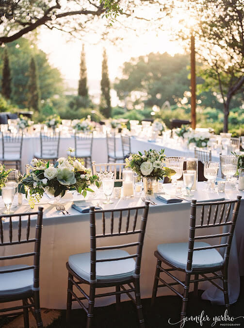 Elegant outdoor wedding reception tables