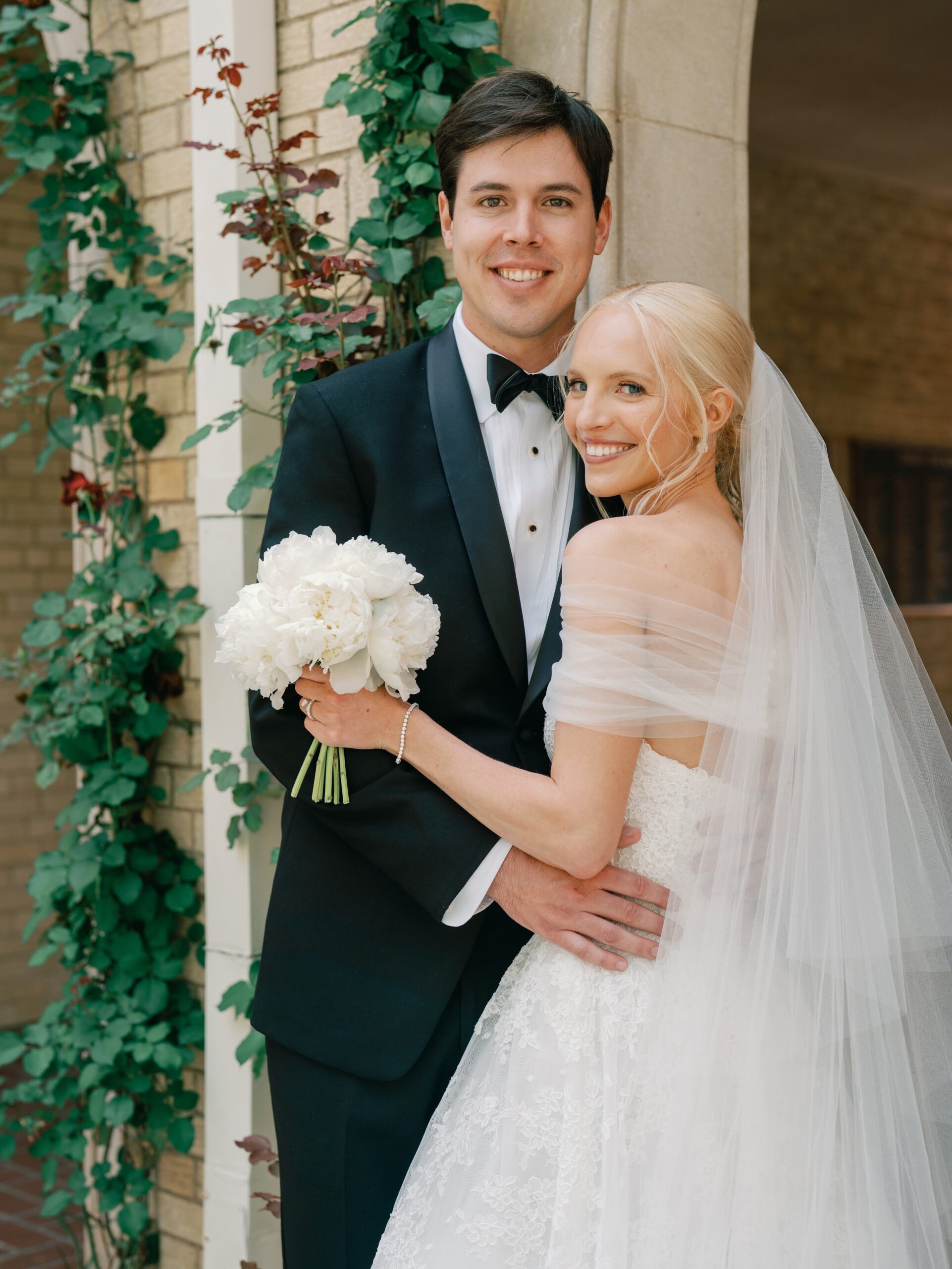 Bride and groom portrait on wedding day