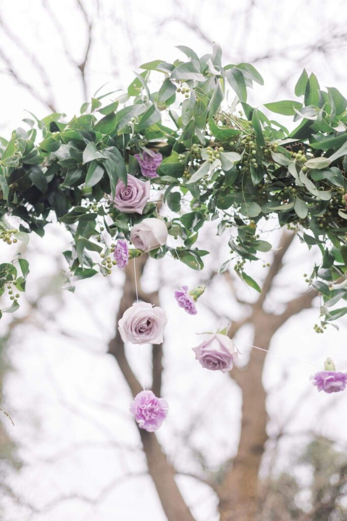 Lilac wedding ceremony arch