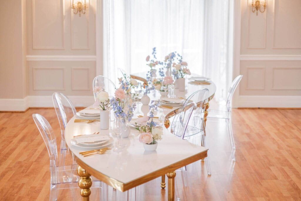 Elegant spring pastel tablescape