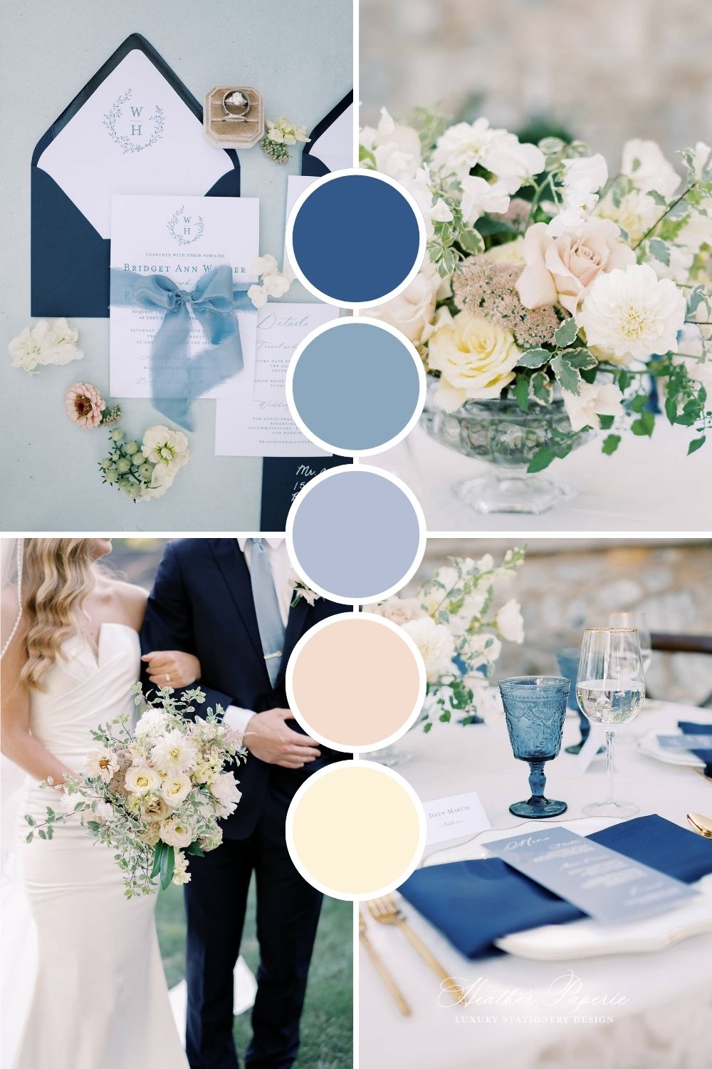 French blue spring wedding color palette inspiration