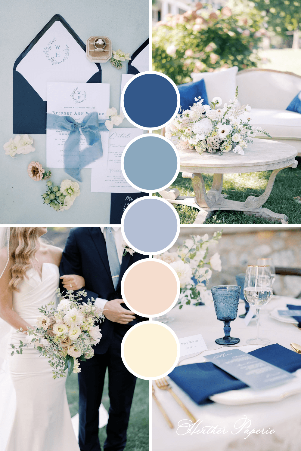 French blue spring wedding color palette inspiration