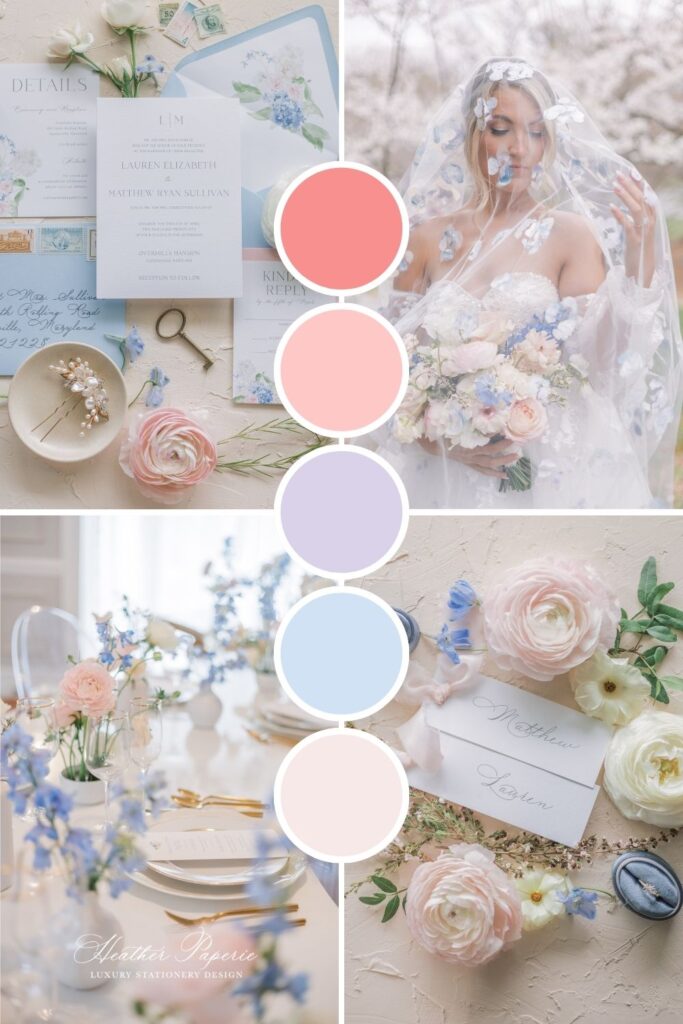 Spring pastel wedding color palette inspiration