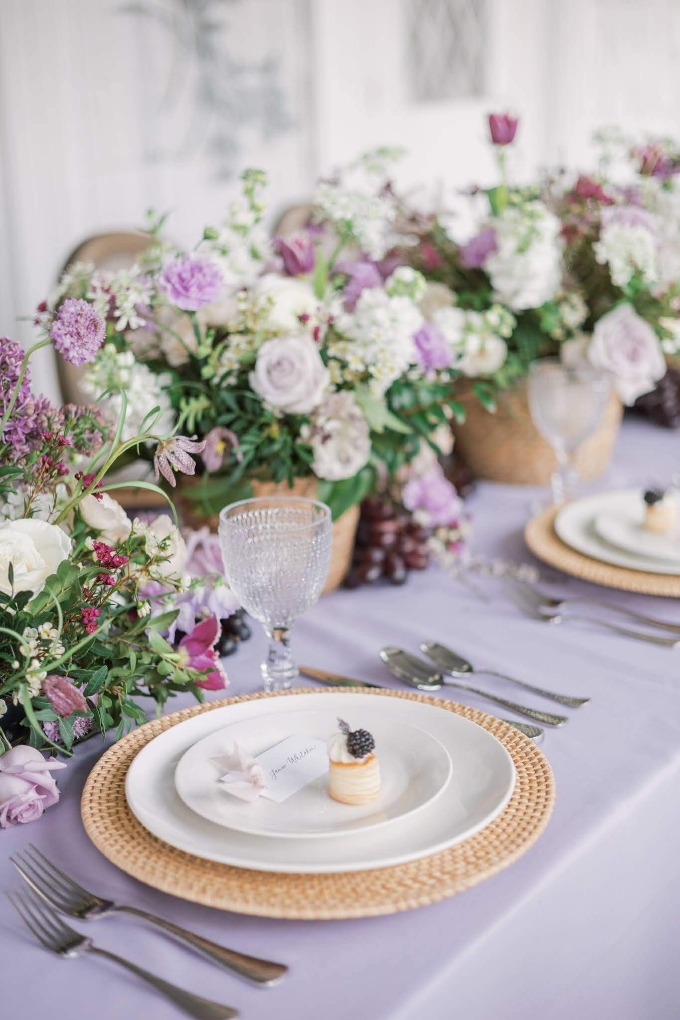 Wedding reception table place cards with bow