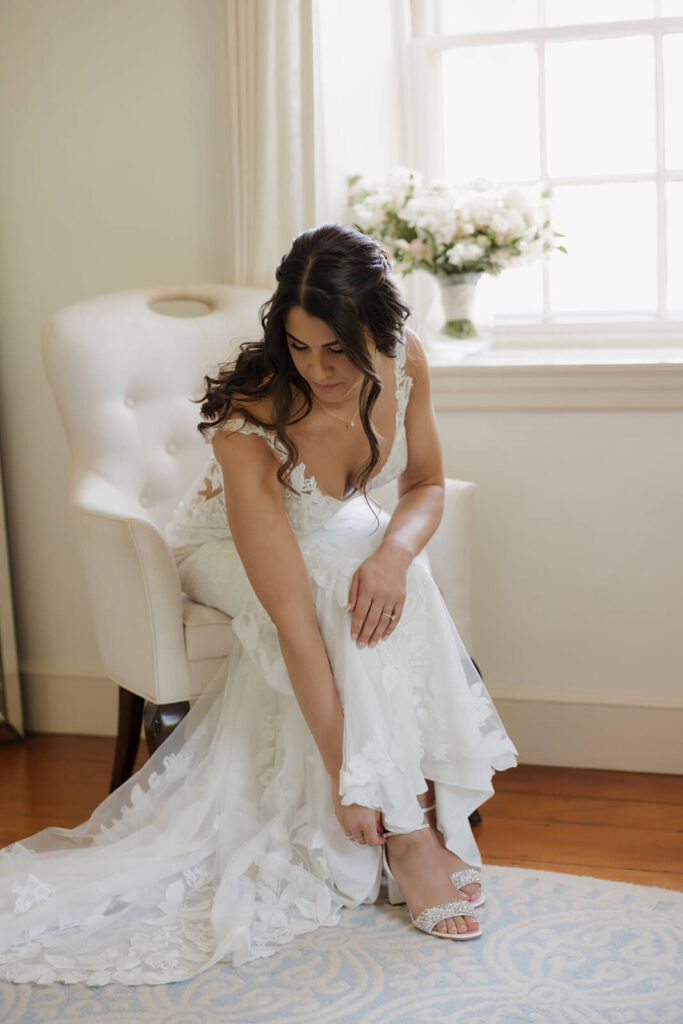 Bride getting ready for her wedding day