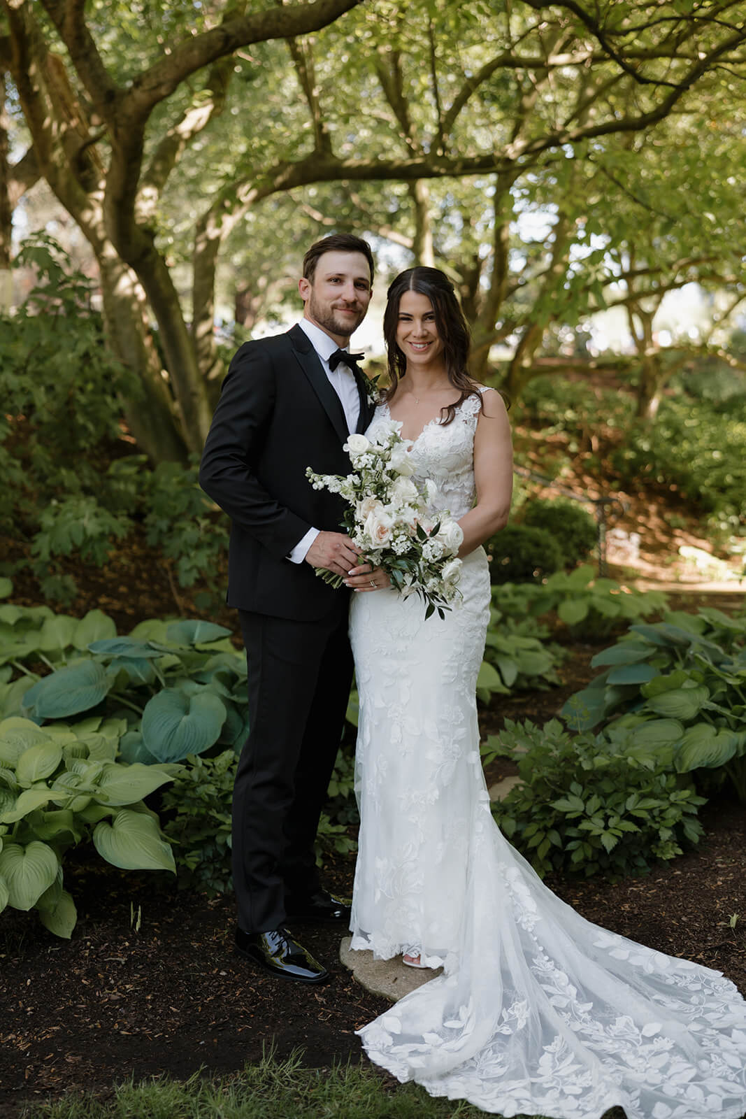 Bride and groom at wedding reception venue The Farm at Eagles Ridge