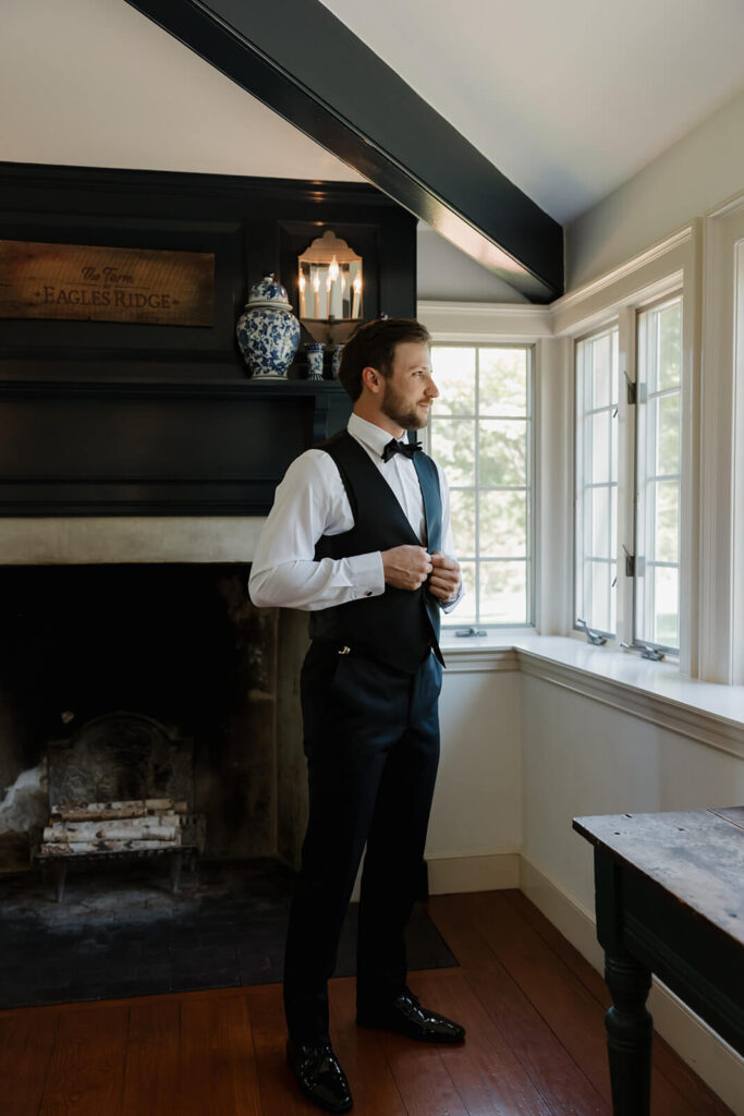Groom getting ready for his wedding day