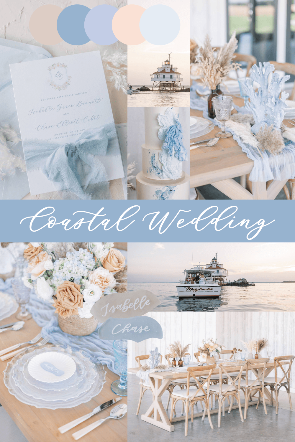 Coastal blue wedding color palette inspiration