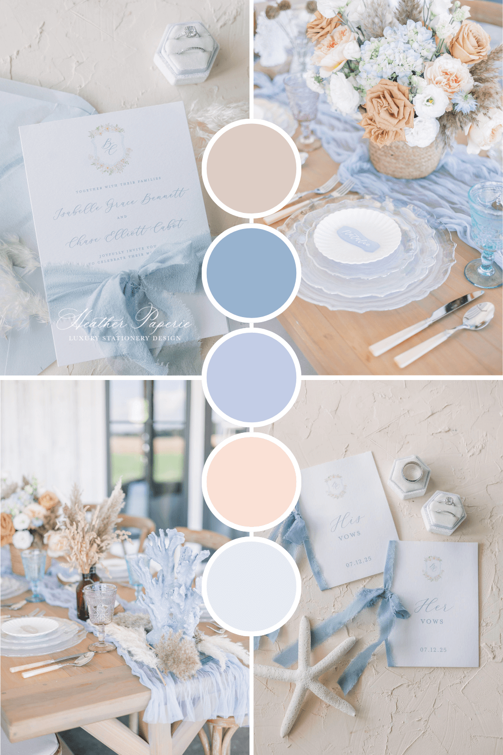 Coastal blue wedding color palette inspiration