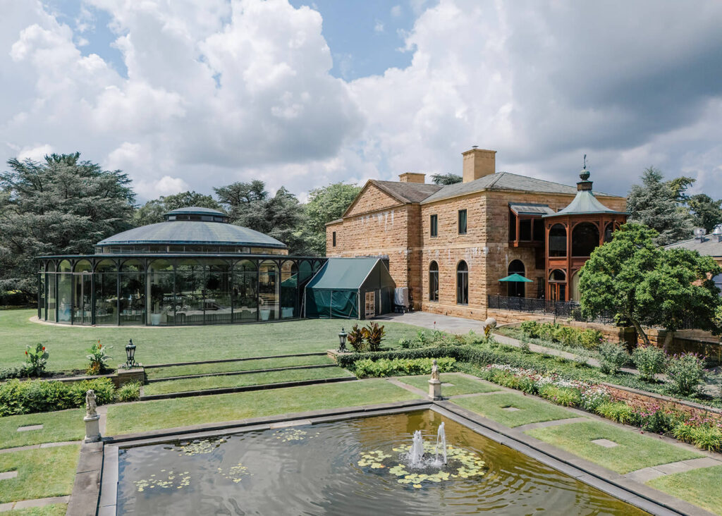 Rear of TPC Jasna Polana with a view of the Travertine Room