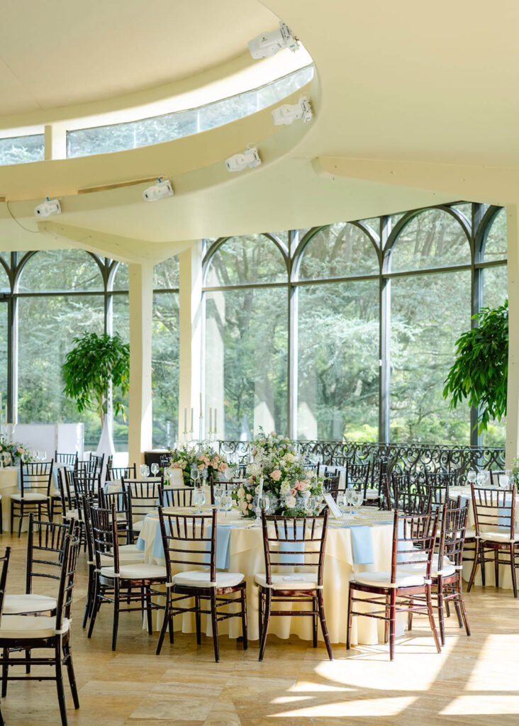 Wedding reception in the Travertine Room at TPC Jasna Polana