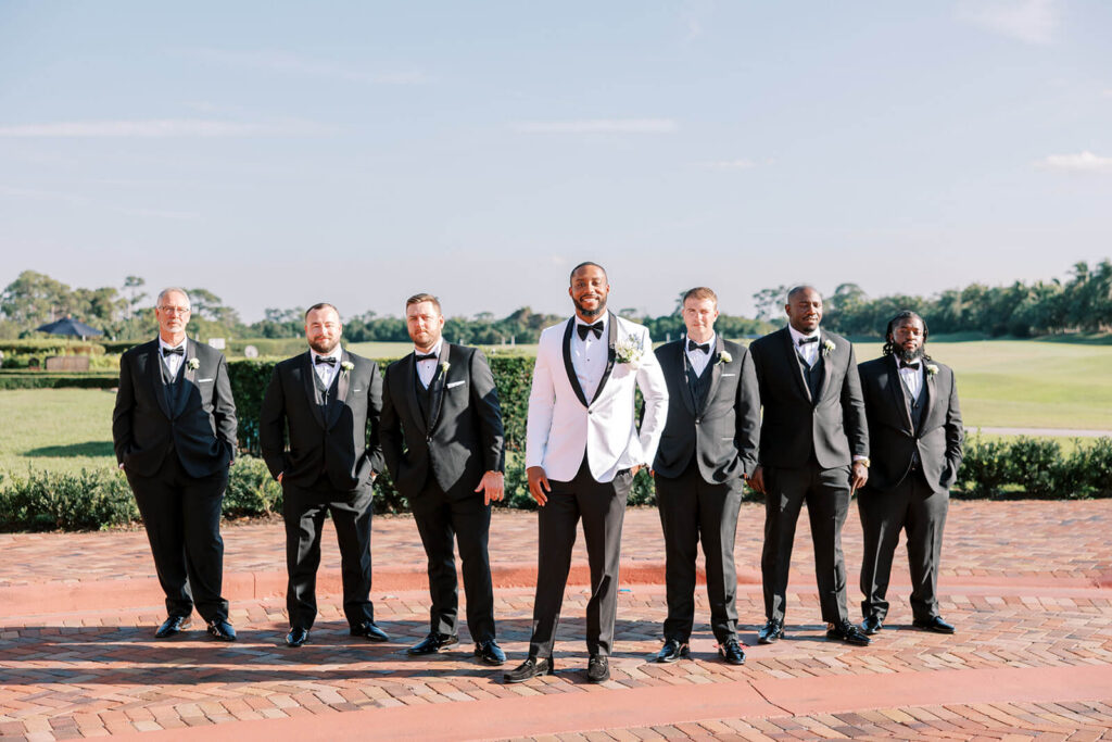 Groom with groomsmen at the golf course at Crane Club at Tesoro