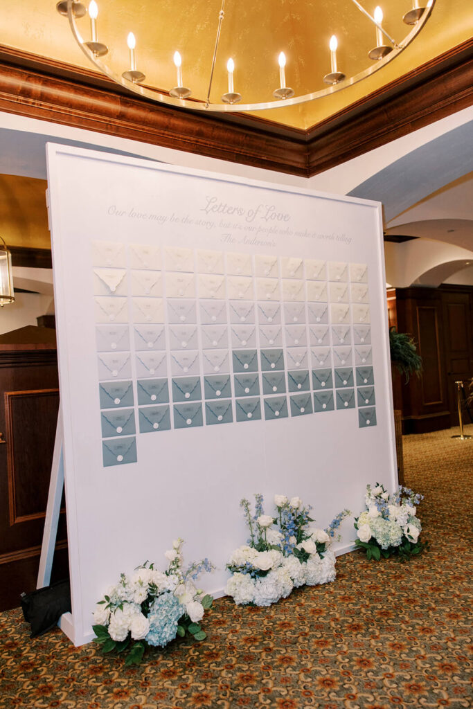 Large wedding seating chart