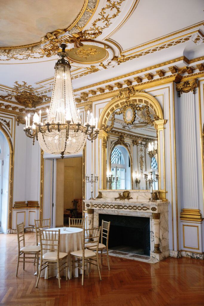 Ornate Gilded Age interior design example at Elstowe Manor at Elkins Estate