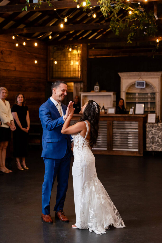 Bride and groom first dance