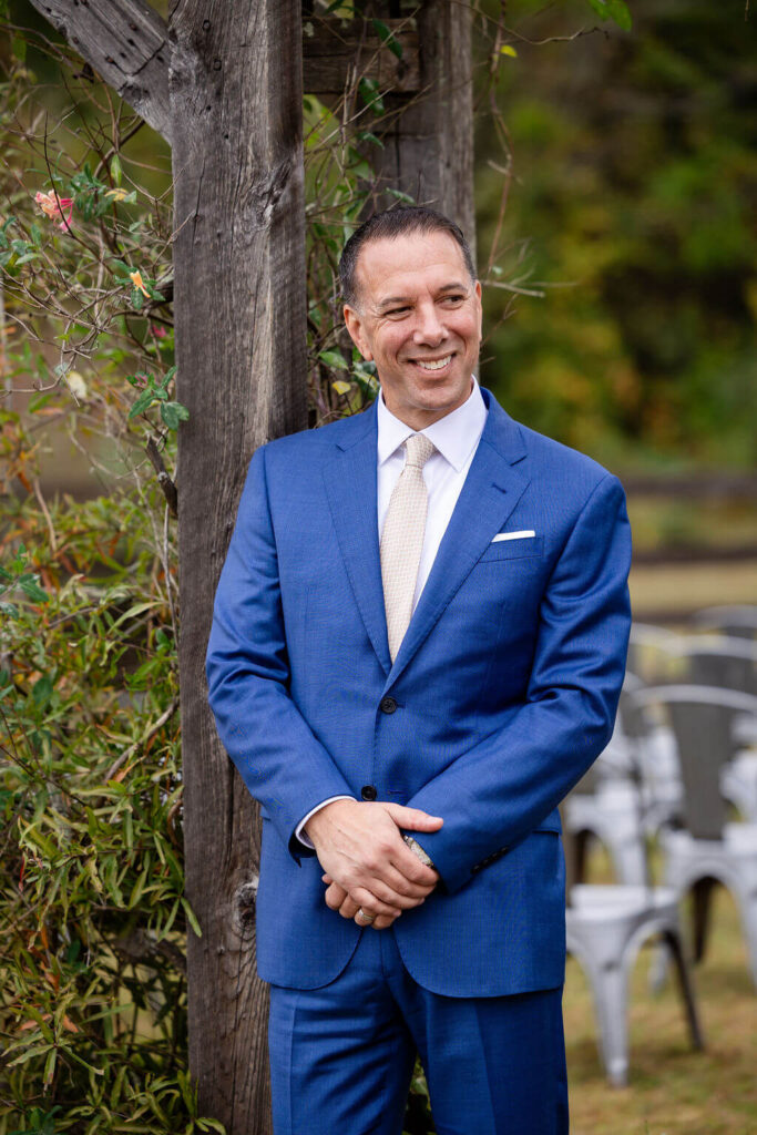Portrait of groom outdoors at Cecil Creek Farm