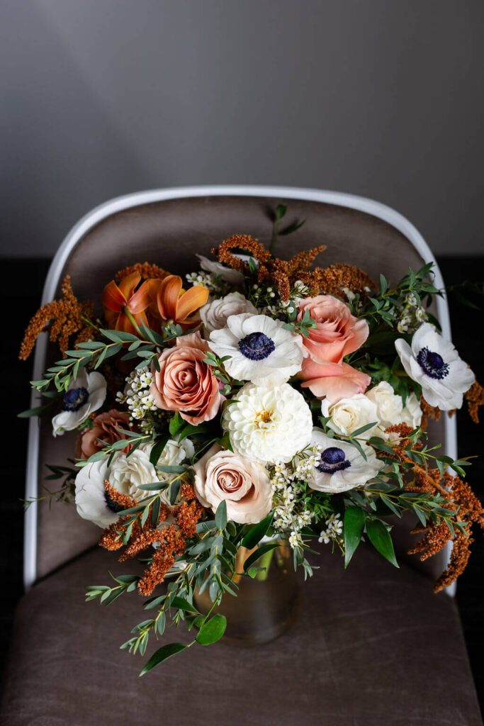 Bridal bouquet displayed the morning of the wedding