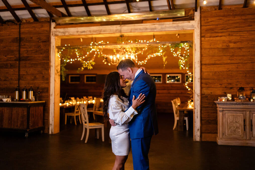 Bride and groom last dance at their Cecil Creek Farm wedding