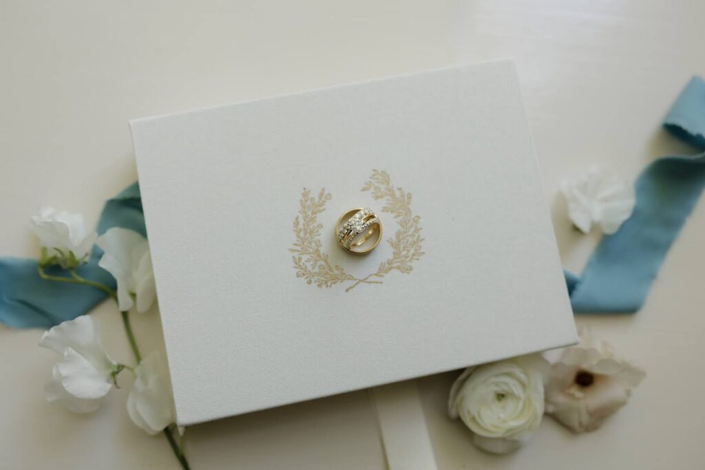 Linen keepsake box for a wedding invitation keepsake suite