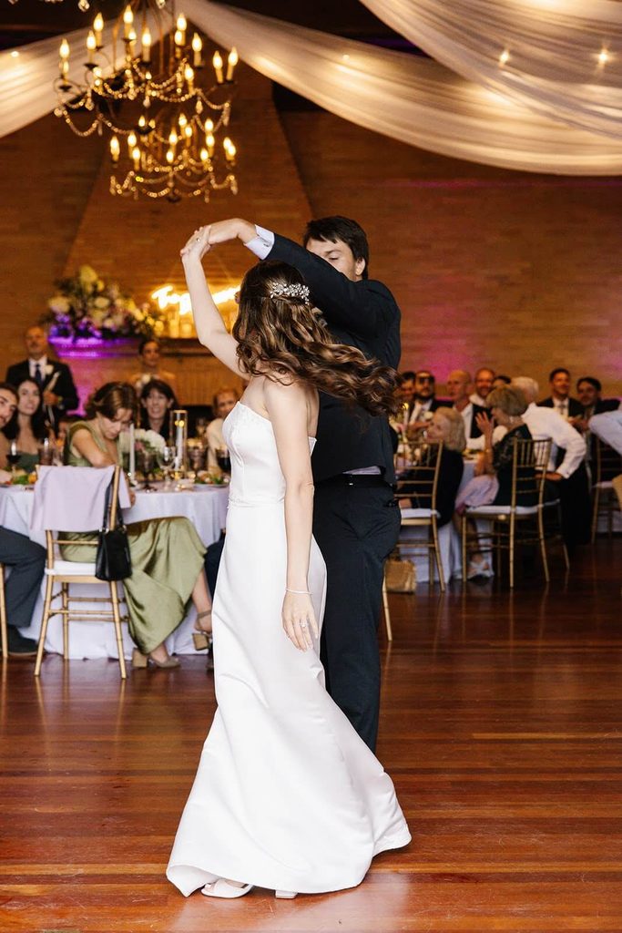 Bride and groom during their first dance